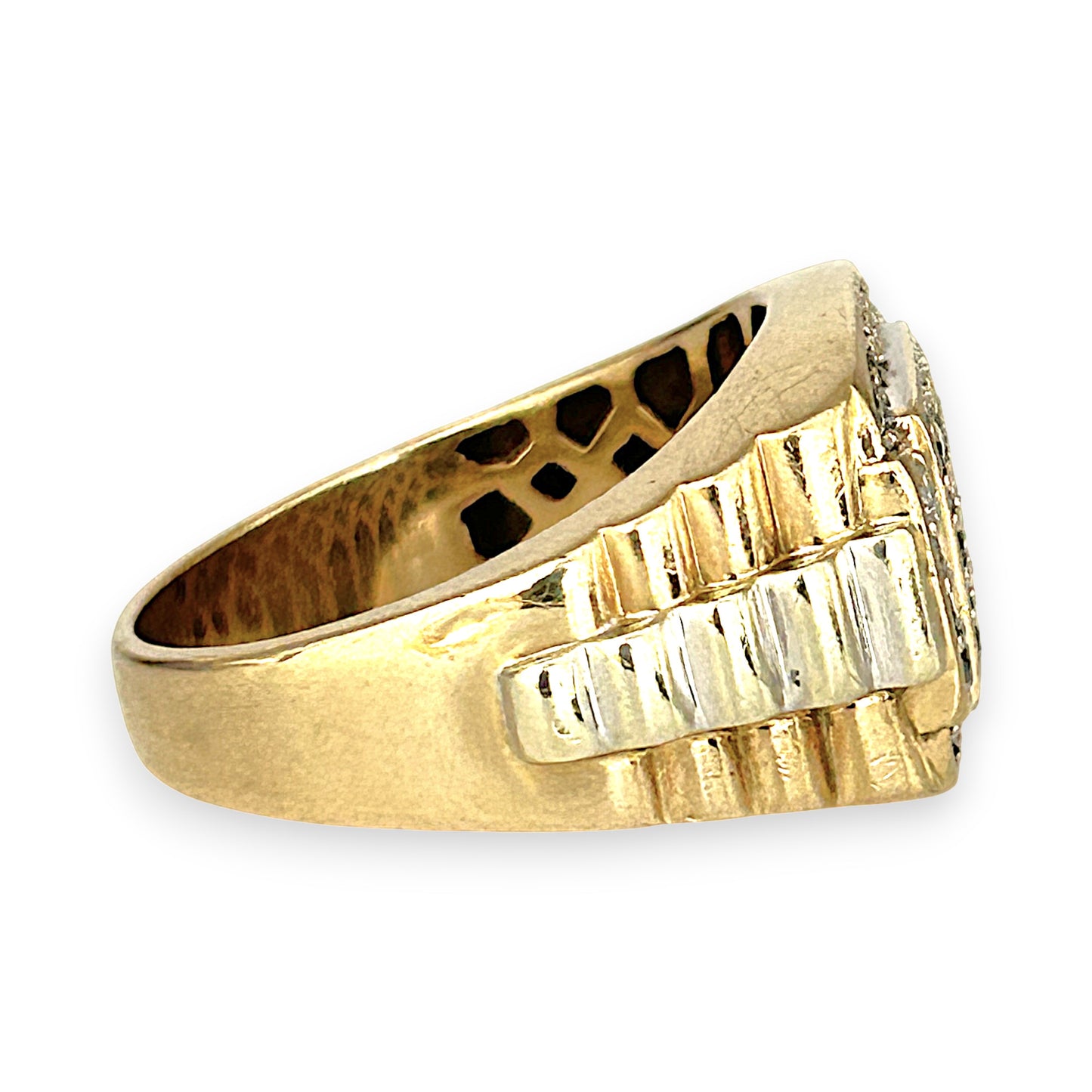 GOLD DEAL | 10ct (10K) Y/W Gold MICHAEL HILL Regal Grid Diamond 1.00ct Statement Ring