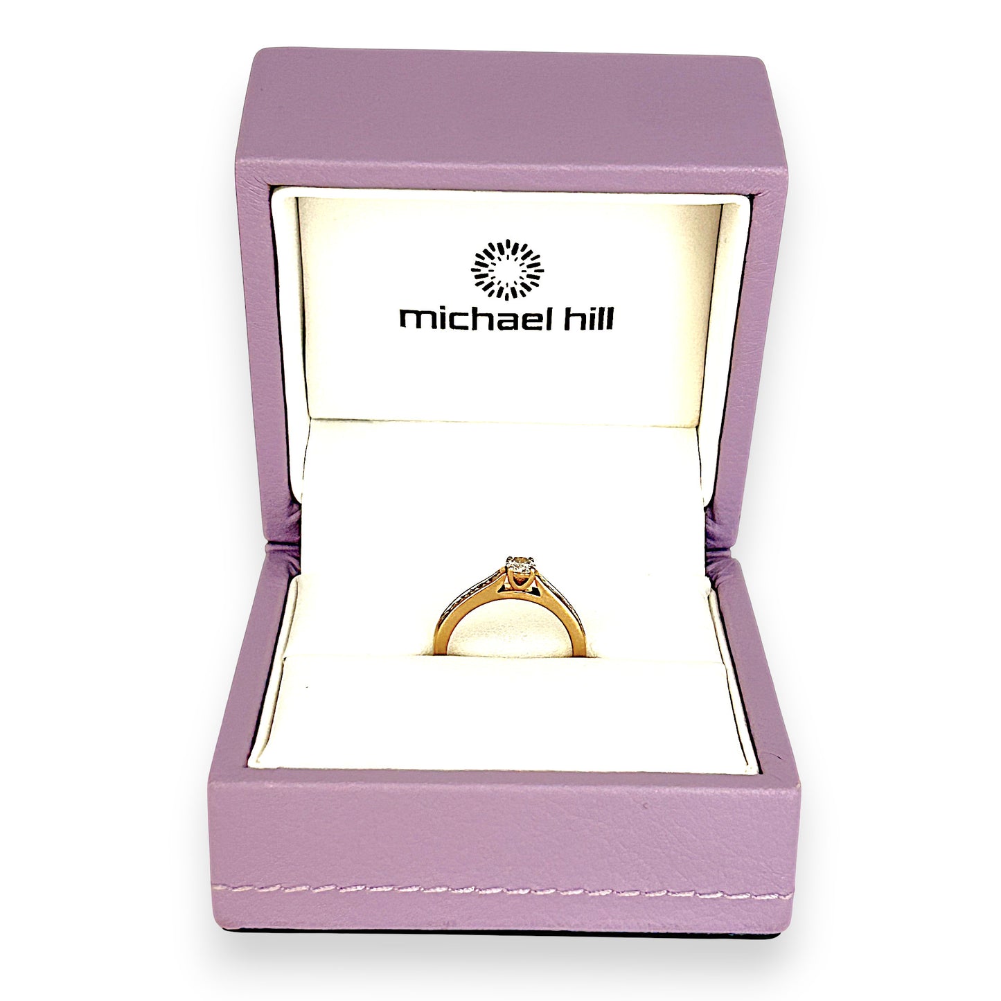 GOLD DEAL | 10ct (10K) Gold MICHALE HILL Solitaire Diamond Ring Size K 1/2
