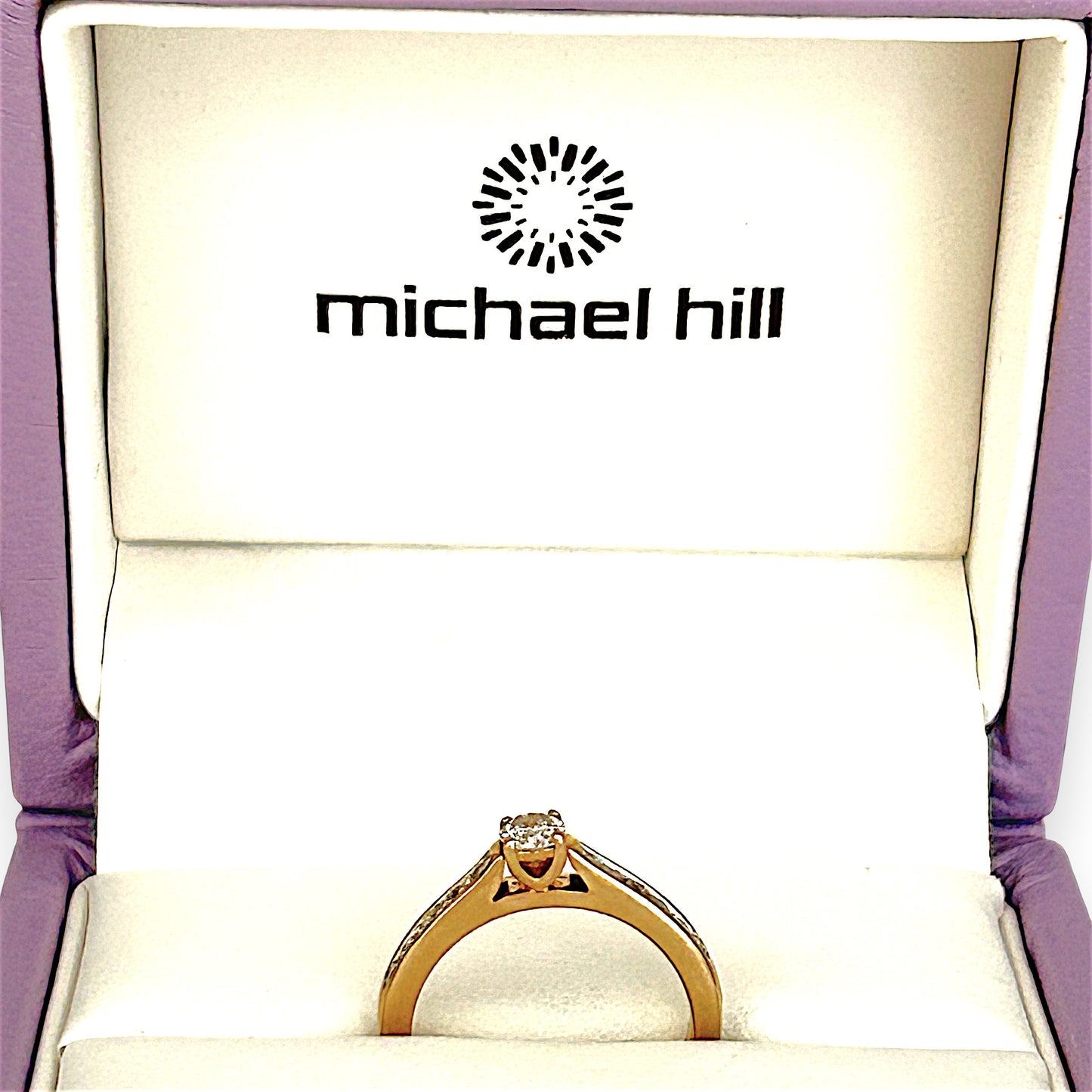 GOLD DEAL | 10ct (10K) Gold MICHALE HILL Solitaire Diamond Ring Size K 1/2