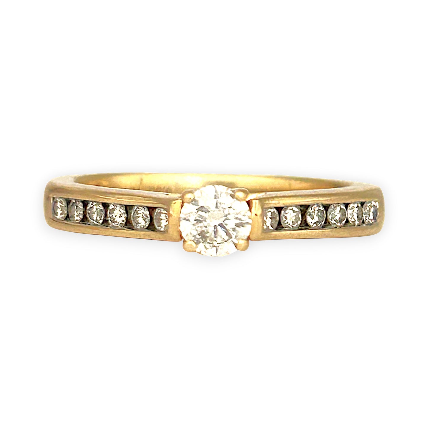 GOLD DEAL | 10ct (10K) Gold MICHALE HILL Solitaire Diamond Ring Size K 1/2