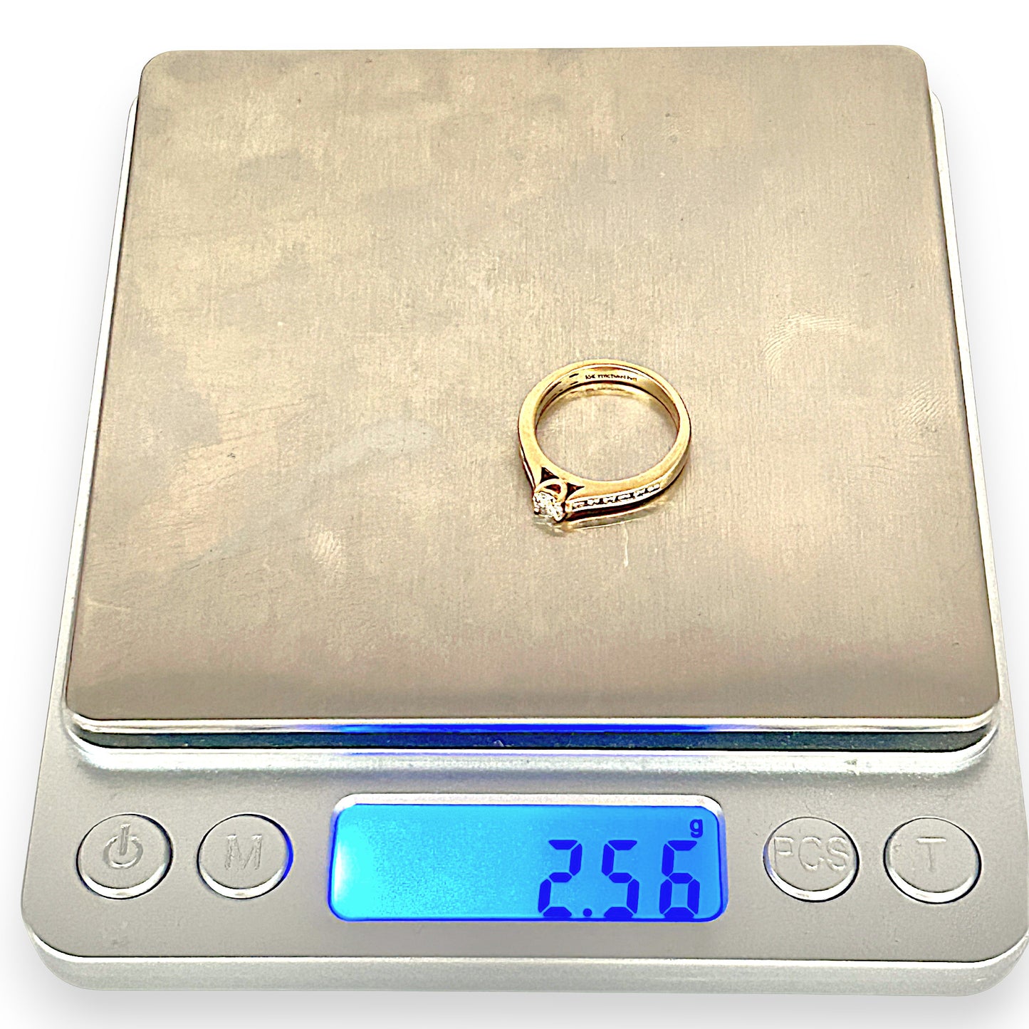 GOLD DEAL | 10ct (10K) Gold MICHALE HILL Solitaire Diamond Ring Size K 1/2