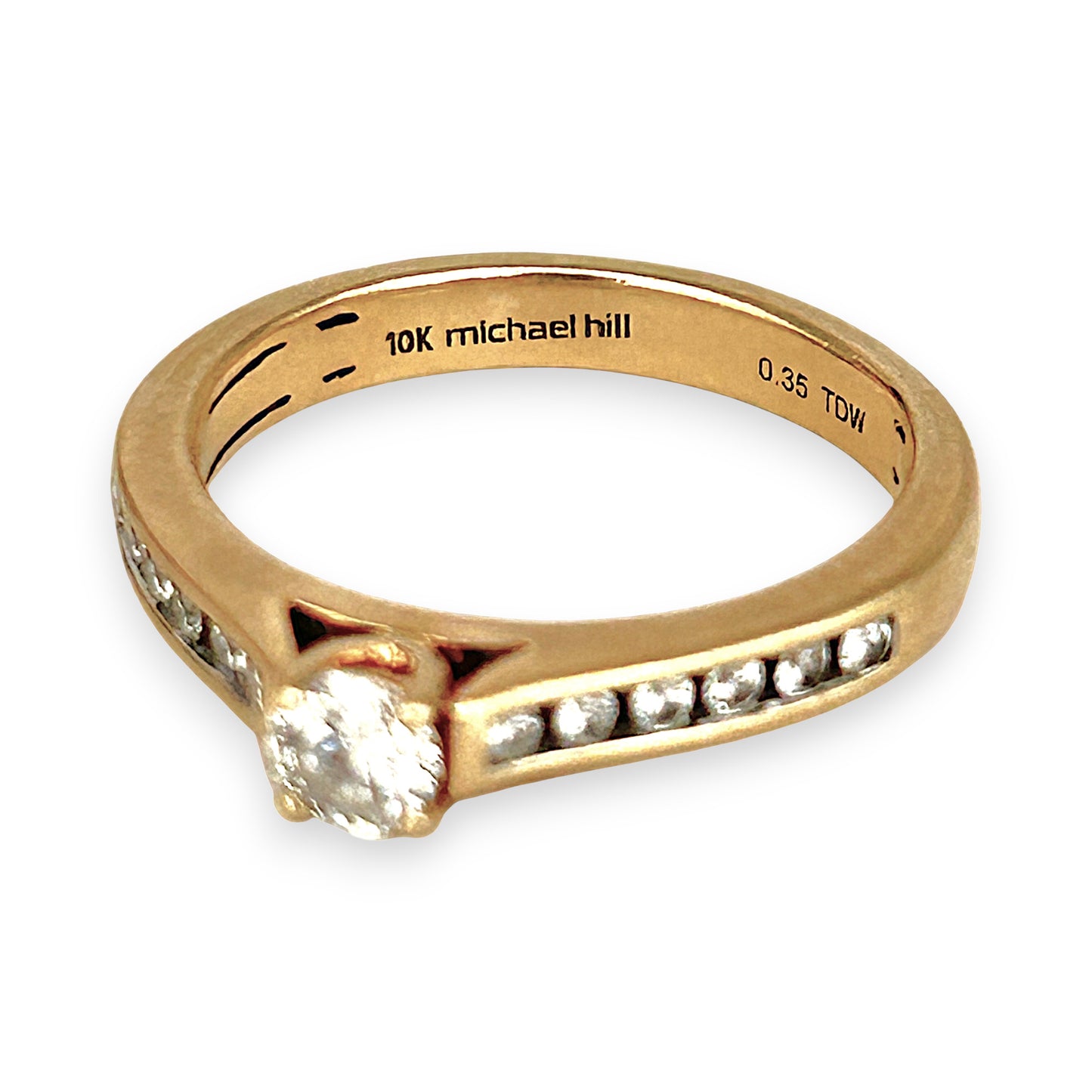GOLD DEAL | 10ct (10K) Gold MICHALE HILL Solitaire Diamond Ring Size K 1/2