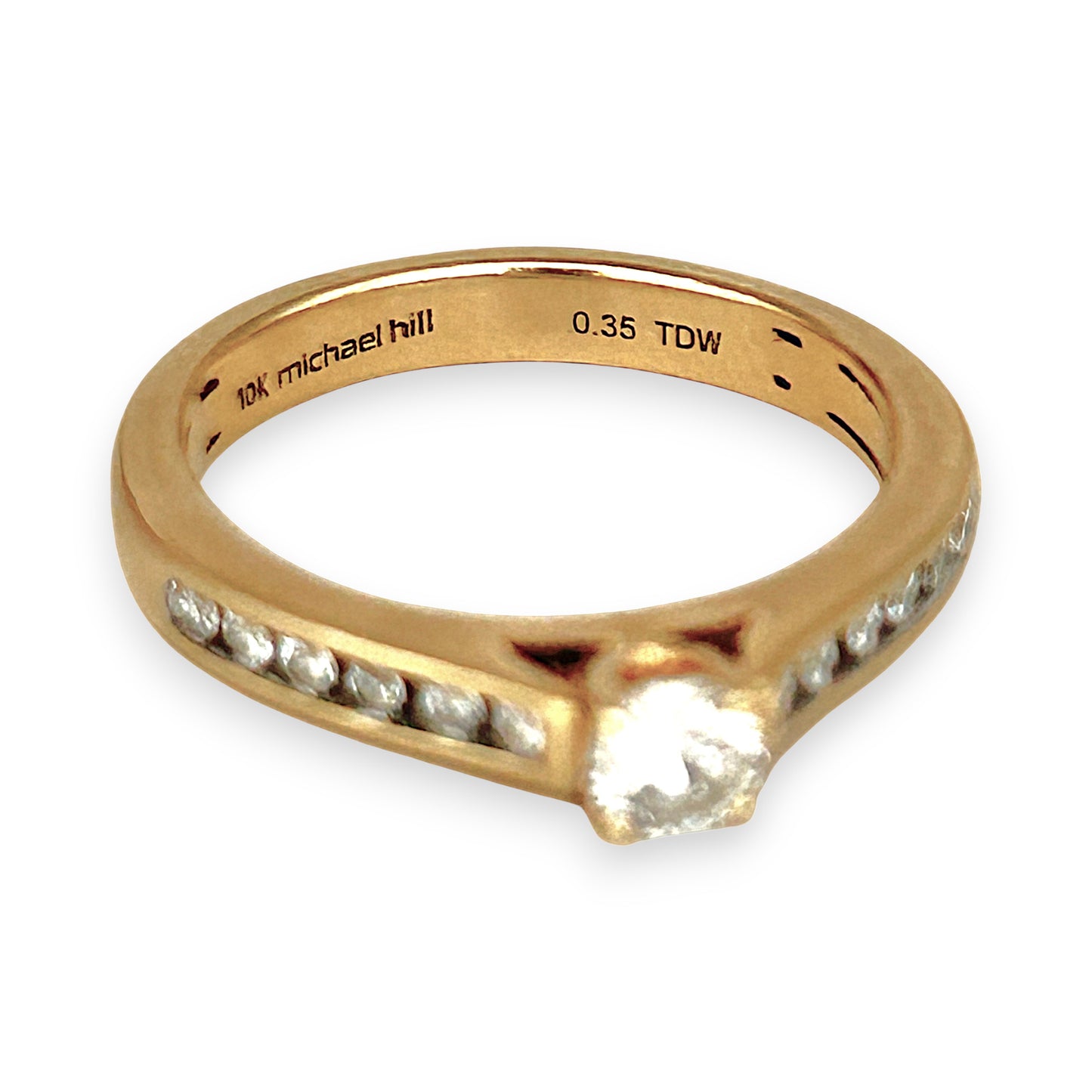 GOLD DEAL | 10ct (10K) Gold MICHALE HILL Solitaire Diamond Ring Size K 1/2