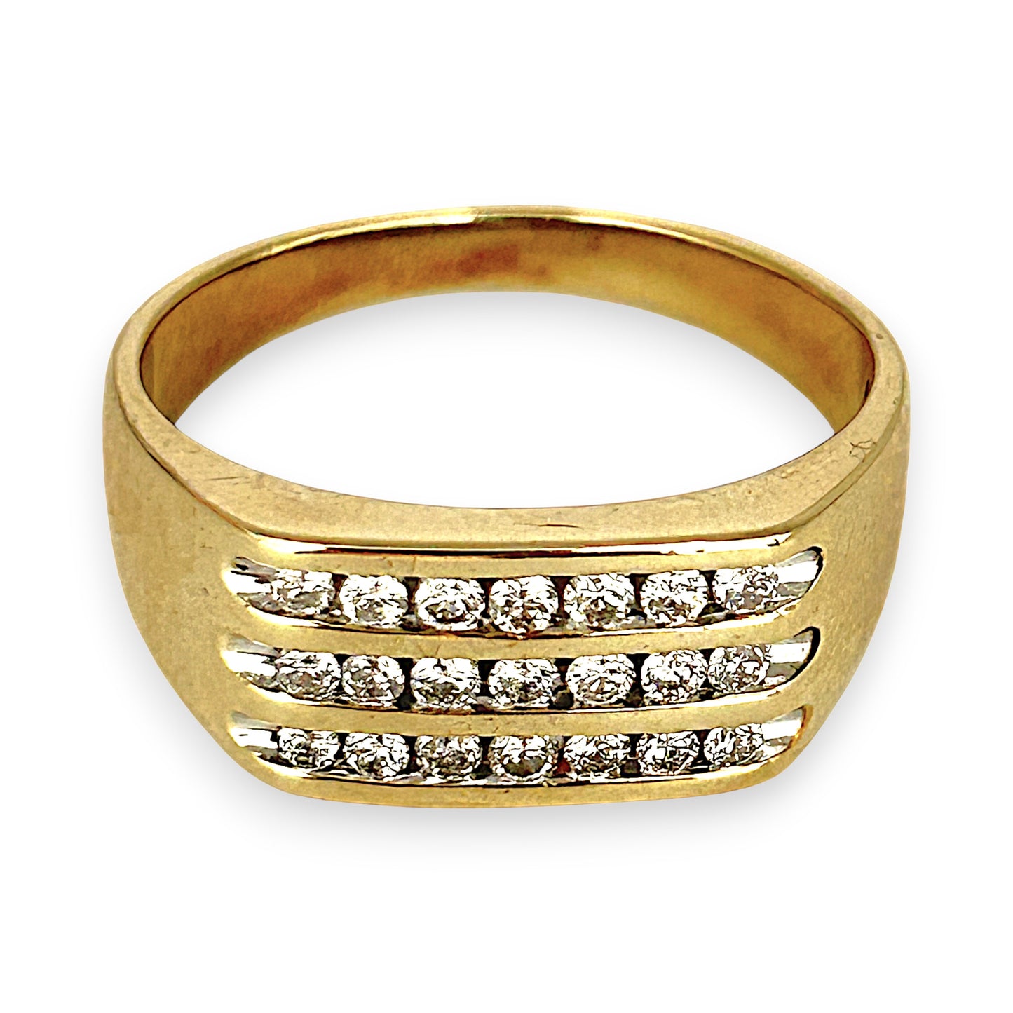 GOLD DEAL | 10ct (10K) Gold MICHAEL HILL Triple Row Diamond 0.50ct Ring Valuation $3,629