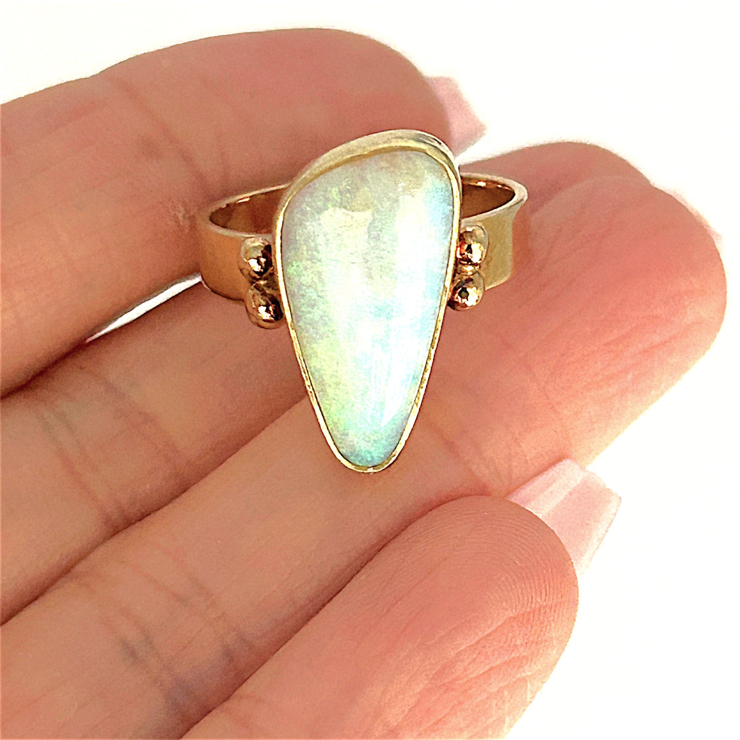 GOLD DEAL | 14ct (14K) Gold Aurora Bloom Opal Ring Valuation $4,200