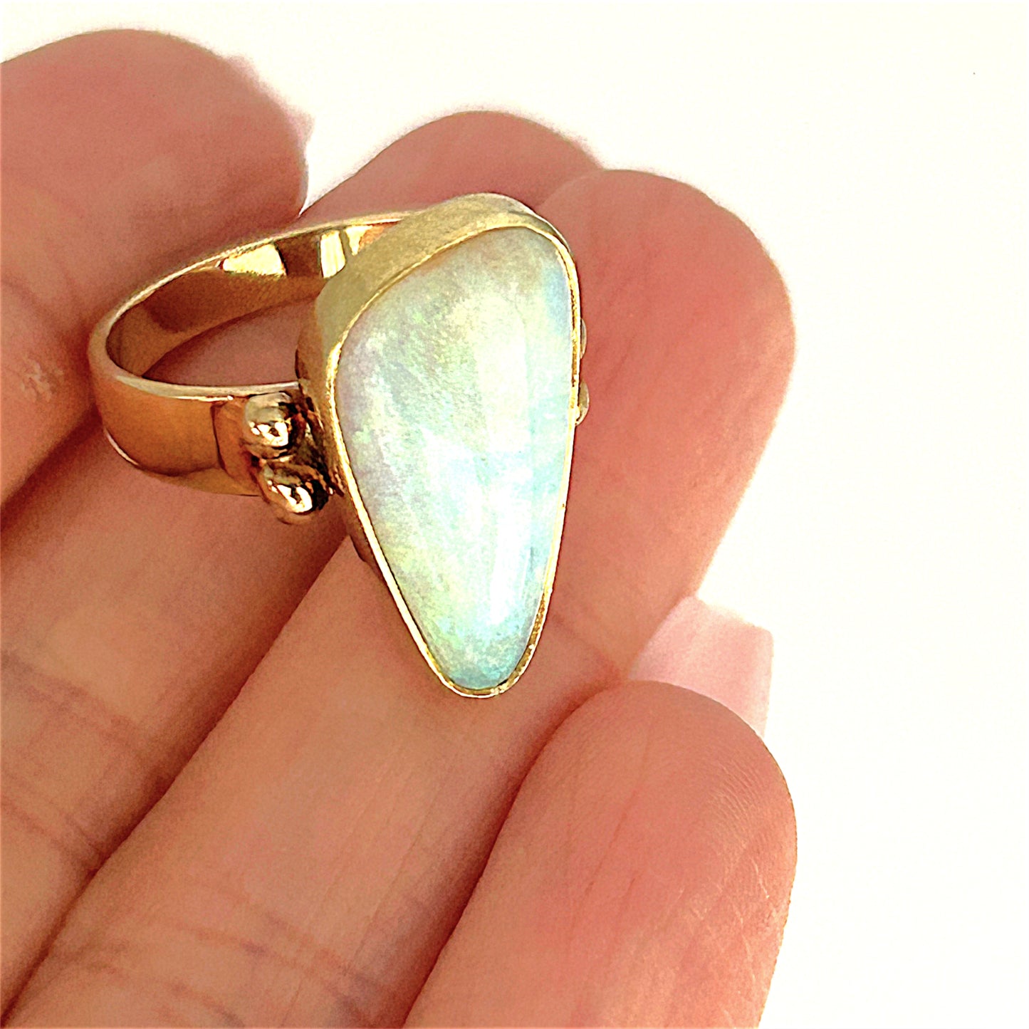 GOLD DEAL | 14ct (14K) Gold Aurora Bloom Opal Ring Valuation $4,200