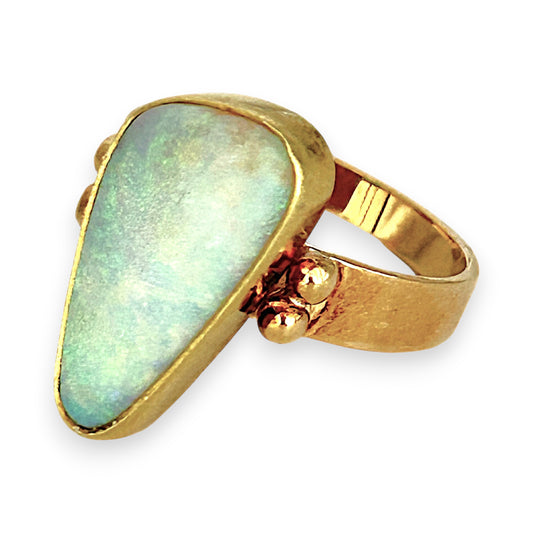 XMAS DEAL | 14kt Gold Aurora Bloom Opal Ring Valuation $4,200