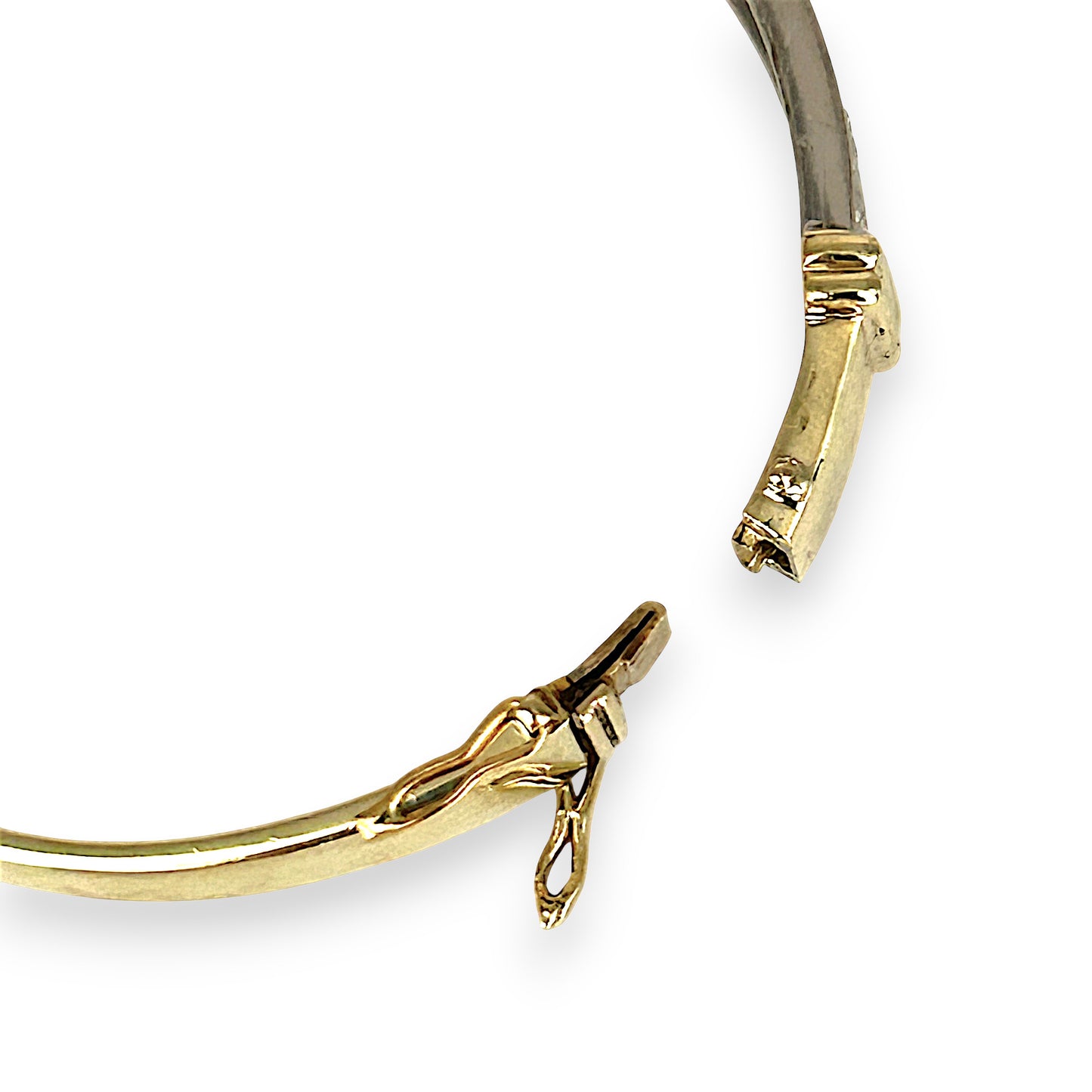 GOLD DEAL | 14ct (14K) Y/W Gold Lustre Line Bangle with 1.60ct Diamonds Valuation $15,950