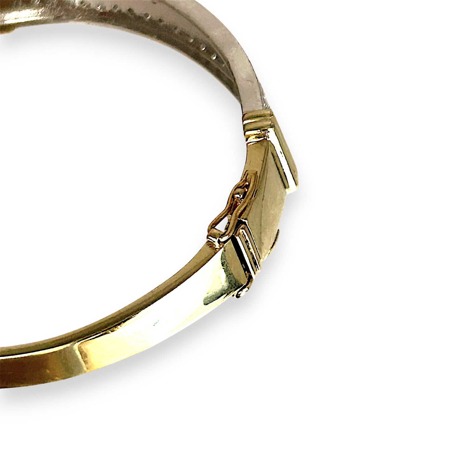 GOLD DEAL | 14ct (14K) Y/W Gold Lustre Line Bangle with 1.60ct Diamonds Valuation $15,950