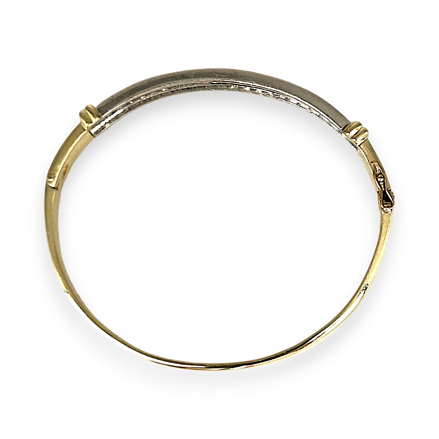 GOLD DEAL | 14ct (14K) Y/W Gold Lustre Line Bangle with 1.60ct Diamonds Valuation $15,950
