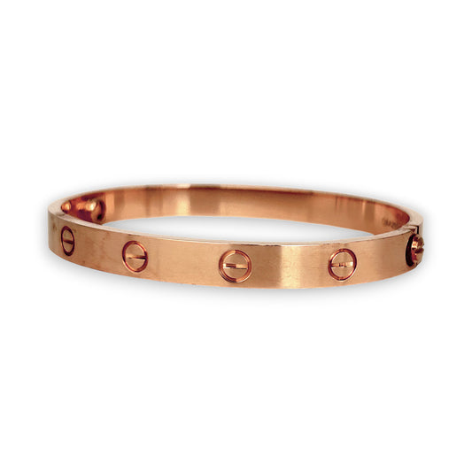 XMAS DEAL | 18kt Authentic Cartier Love Bracelet Classic Rose Gold Bracelet Size 17 with screw motif