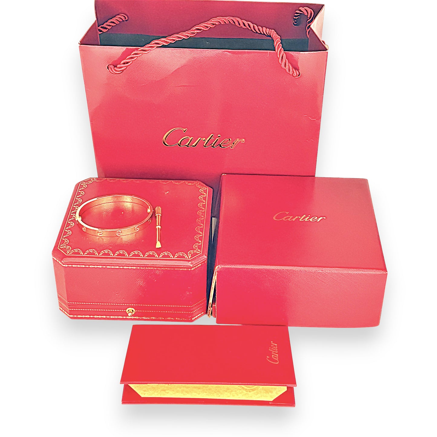 GOLD DEAL | 18ct (18K) Authentic Cartier Love Bracelet Classic Rose Gold Bracelet Size 17 with screw motif