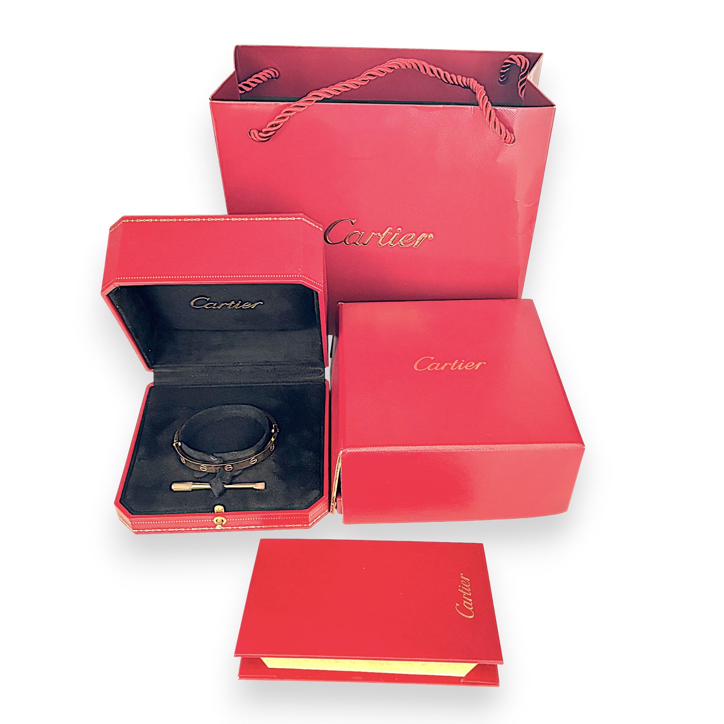 GOLD DEAL | 18ct (18K) Authentic Cartier Love Bracelet Classic Rose Gold Bracelet Size 17 with screw motif