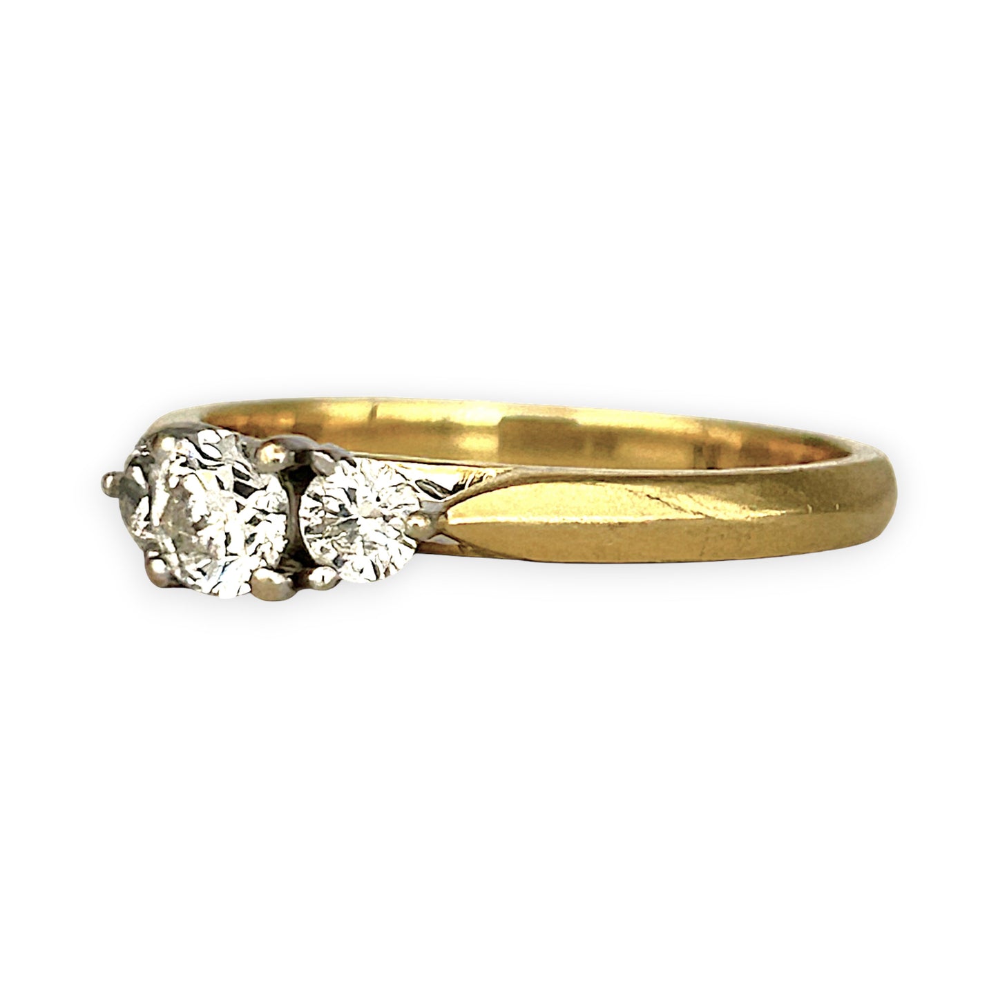 GOLD DEAL | 18ct (18K) Gold Trio Brilliance Ring with 0.47ct Diamonds Size N