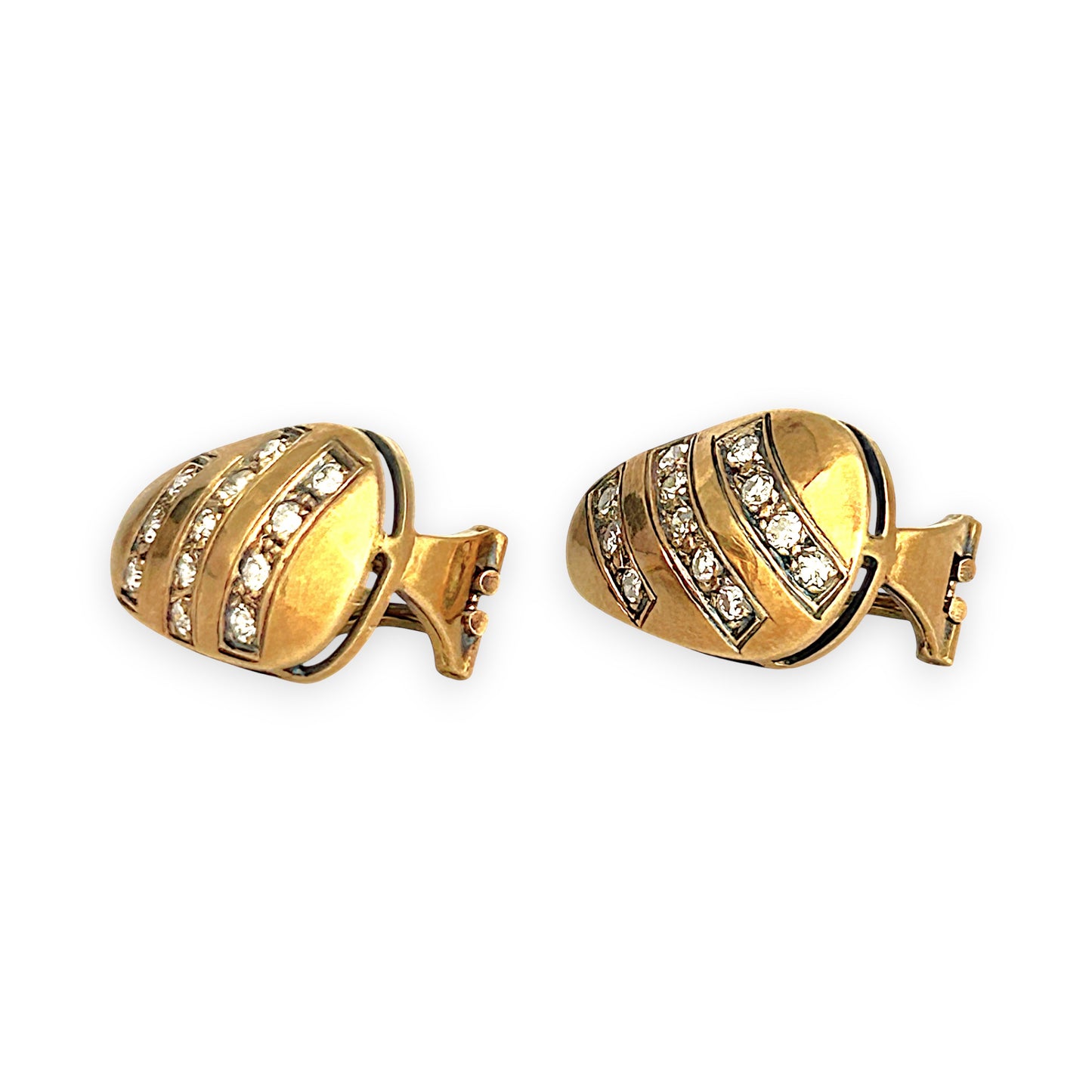 GOLD DEAL | 18ct (18K) Vintage Elegant Row of Diamonds 0.72ct Clip Back Earrings