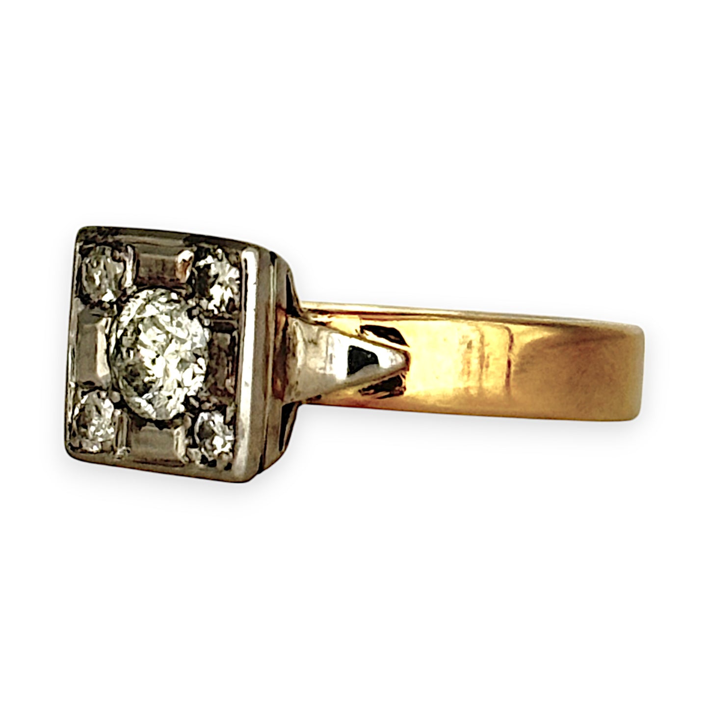 GOLD DEAL | FLASH SALE 18ct (18K) Y/W Gold Diamond 0.72ct Vintage 1997 Dress Ring Size Q
