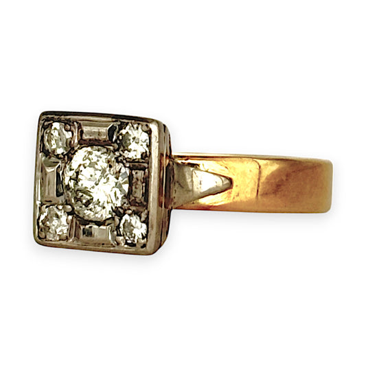 XMAS DEAL | 18kt Y/W Gold Diamond 0.72ct Vintage 1997 Dress Ring Size Q
