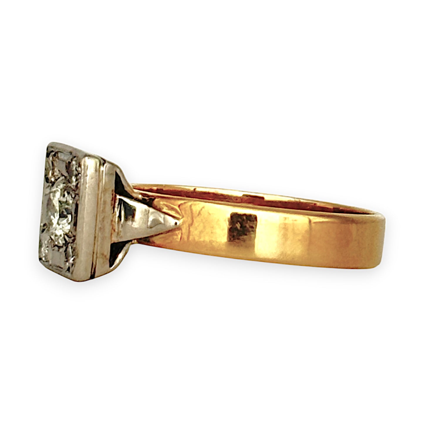 GOLD DEAL | FLASH SALE 18ct (18K) Y/W Gold Diamond 0.72ct Vintage 1997 Dress Ring Size Q