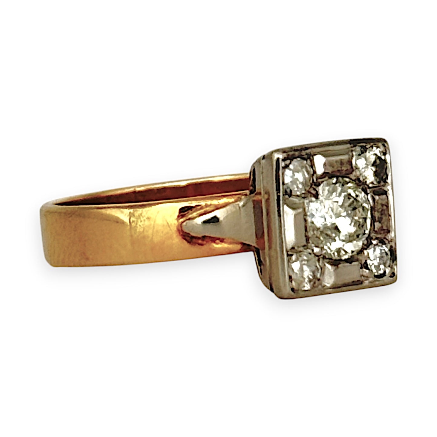 GOLD DEAL | FLASH SALE 18ct (18K) Y/W Gold Diamond 0.72ct Vintage 1997 Dress Ring Size Q