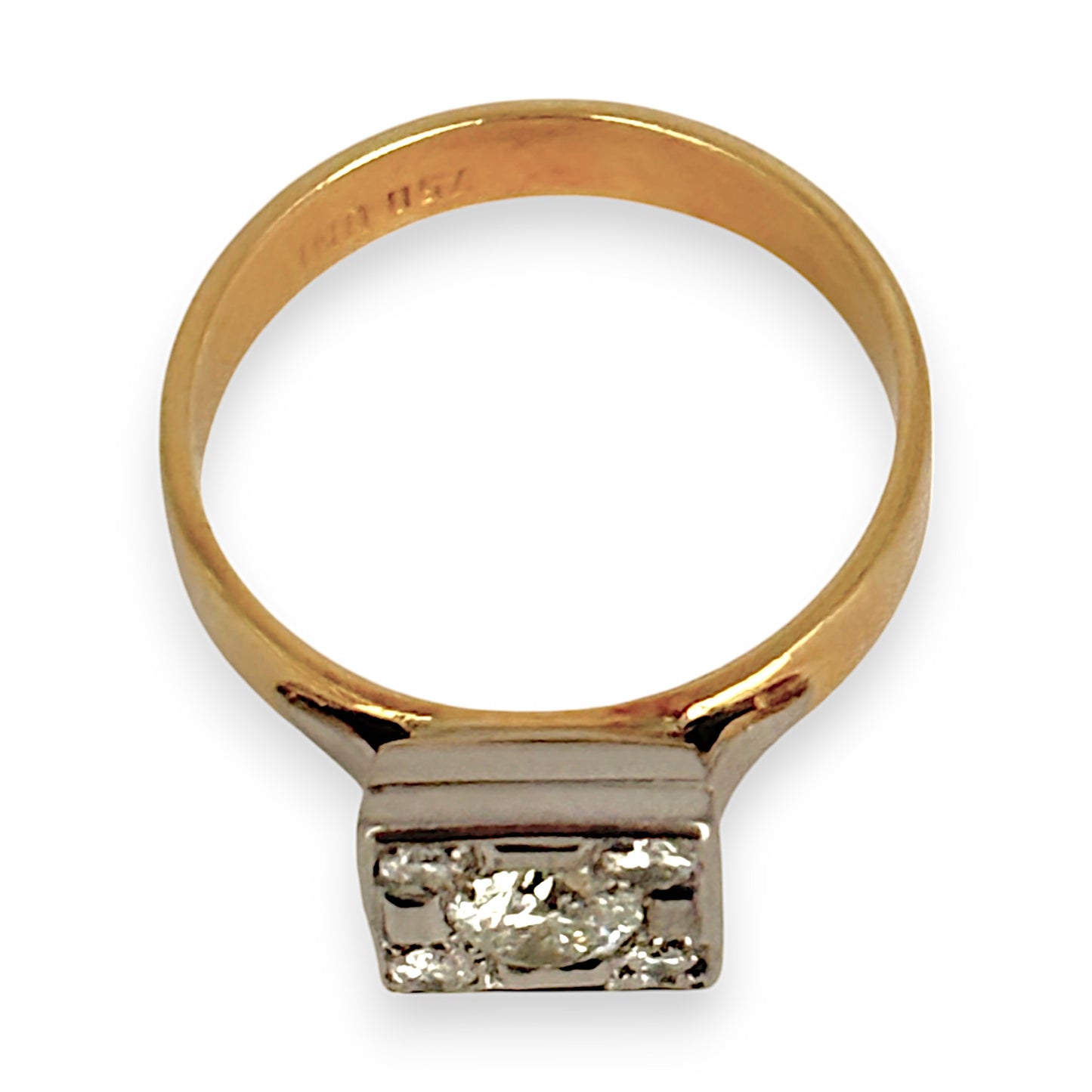 GOLD DEAL | FLASH SALE 18ct (18K) Y/W Gold Diamond 0.72ct Vintage 1997 Dress Ring Size Q