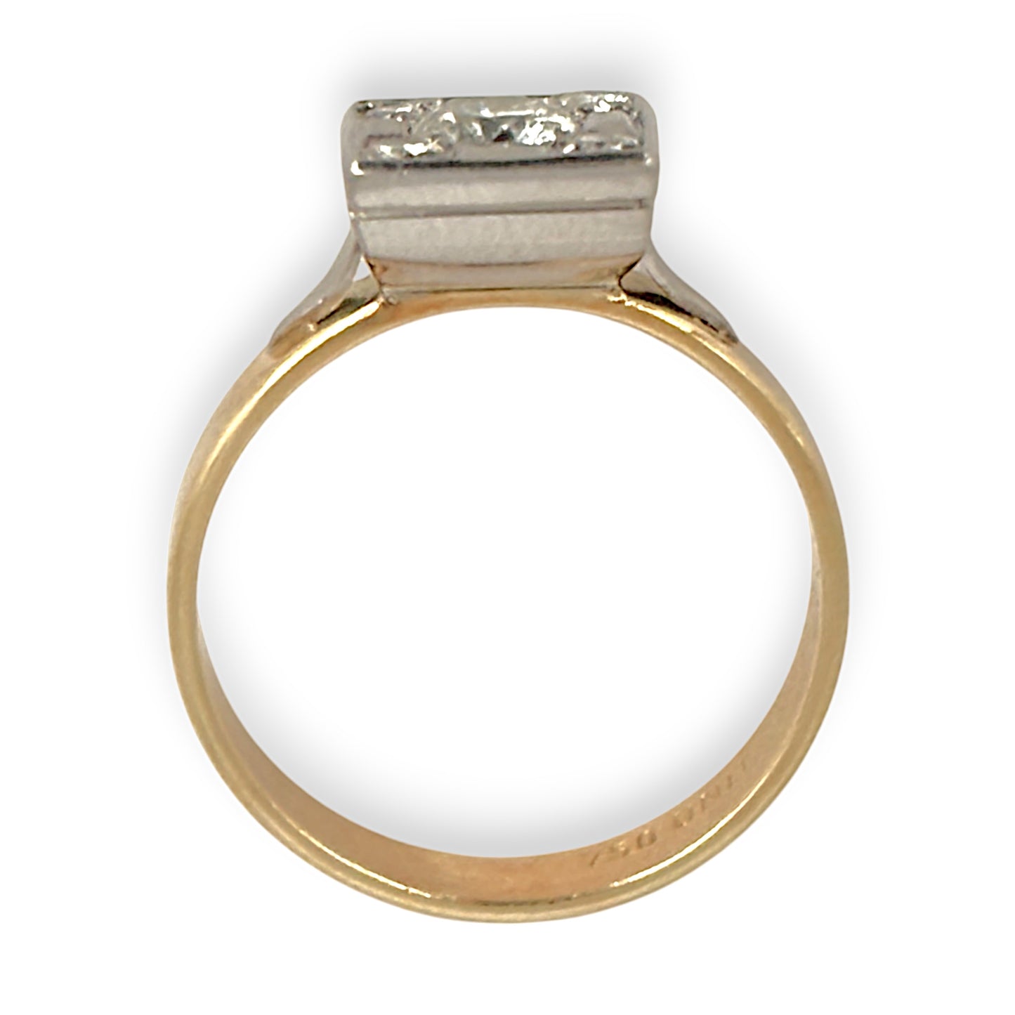 GOLD DEAL | FLASH SALE 18ct (18K) Y/W Gold Diamond 0.72ct Vintage 1997 Dress Ring Size Q