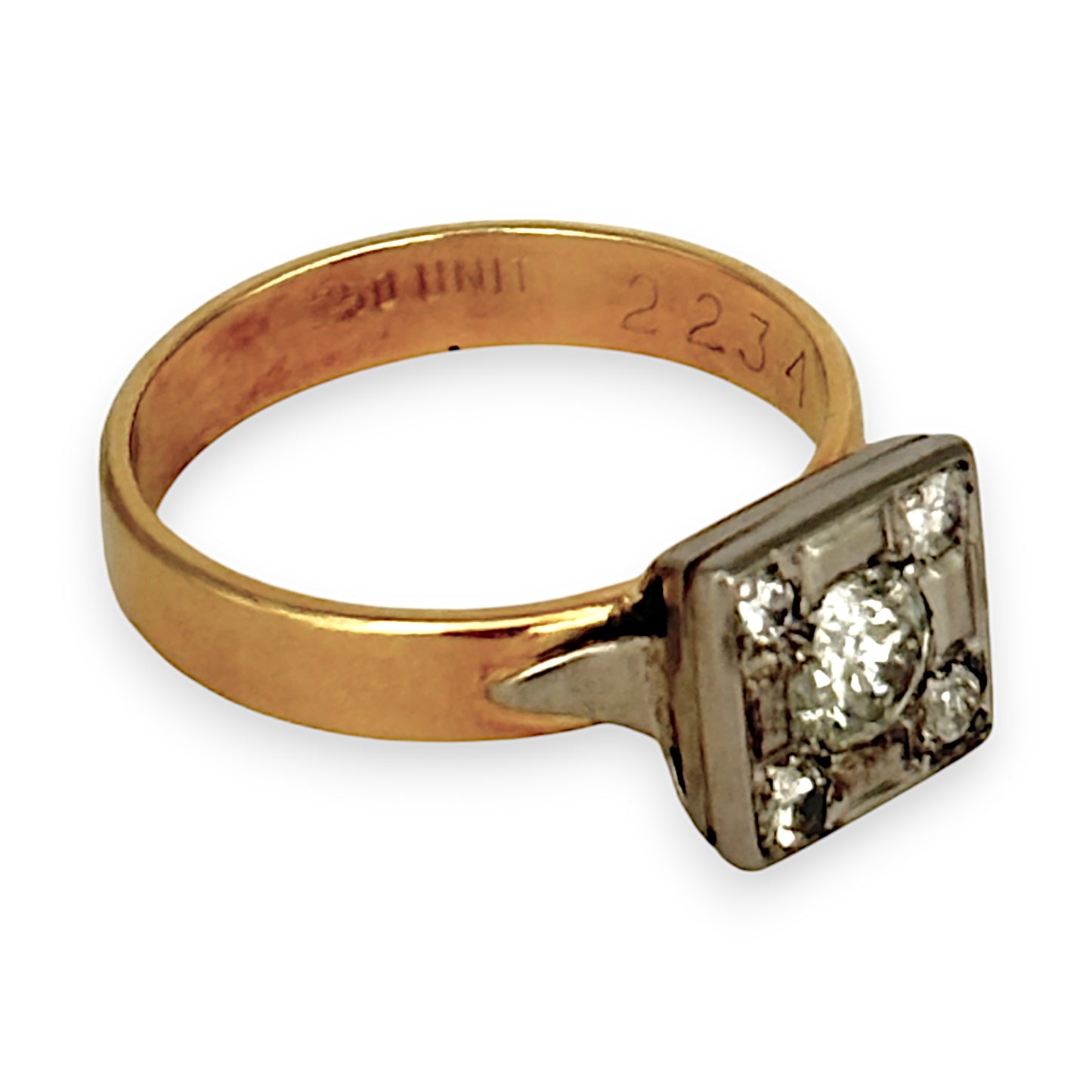 GOLD DEAL | FLASH SALE 18ct (18K) Y/W Gold Diamond 0.72ct Vintage 1997 Dress Ring Size Q