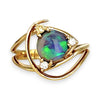 GOLD DEAL | 9ct Gold Midnight Flame Black Opal Ring Valuation: $2,000