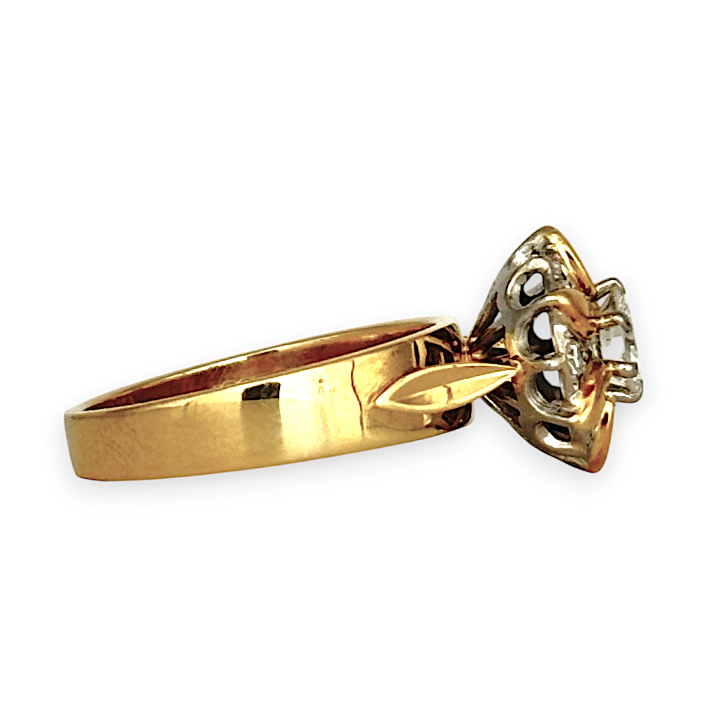 GOLD DEAL | FLASH SALE 18ct (18K) Y/W Gold Diamond 0.63ct Vintage Cluster Dress 1997 Ring