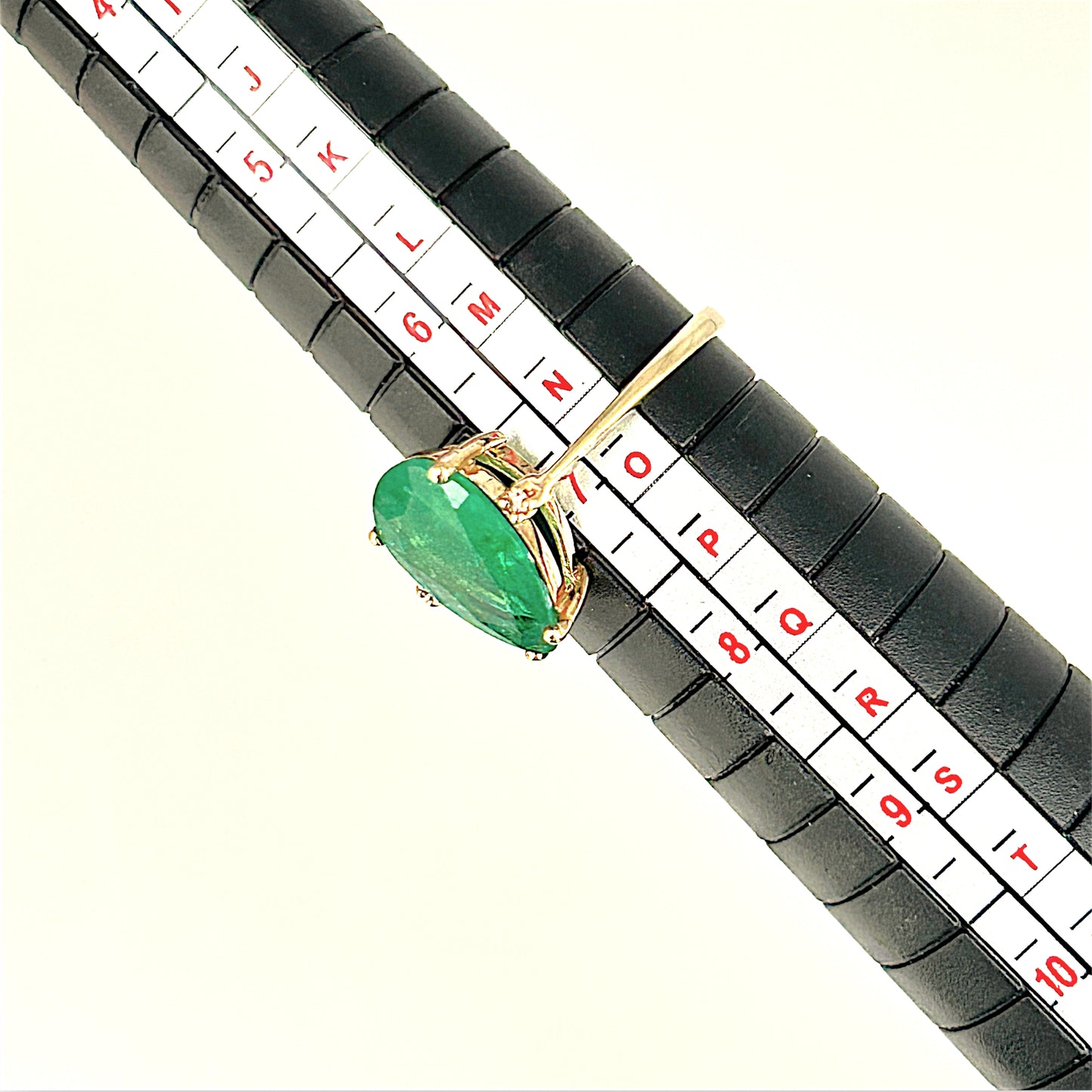 GOLD DEAL | 10ct Gold Emerald Teardrop Ring with Diamonds Valuation $2,500