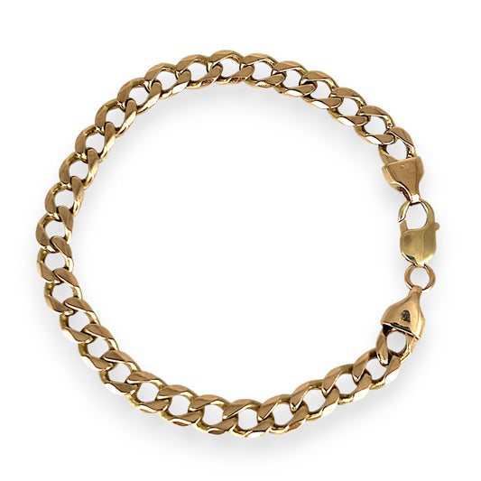 GOLD DEAL | 10ct (10k) Gold Refurbished Classic Curb Luxe Bracelet by Michael Hill 26cm