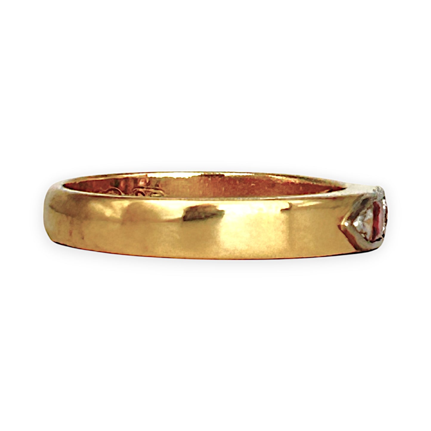 GOLD DEAL | 18ct (18K) Gold Pink Sapphire & Diamond Ring Size K1/2