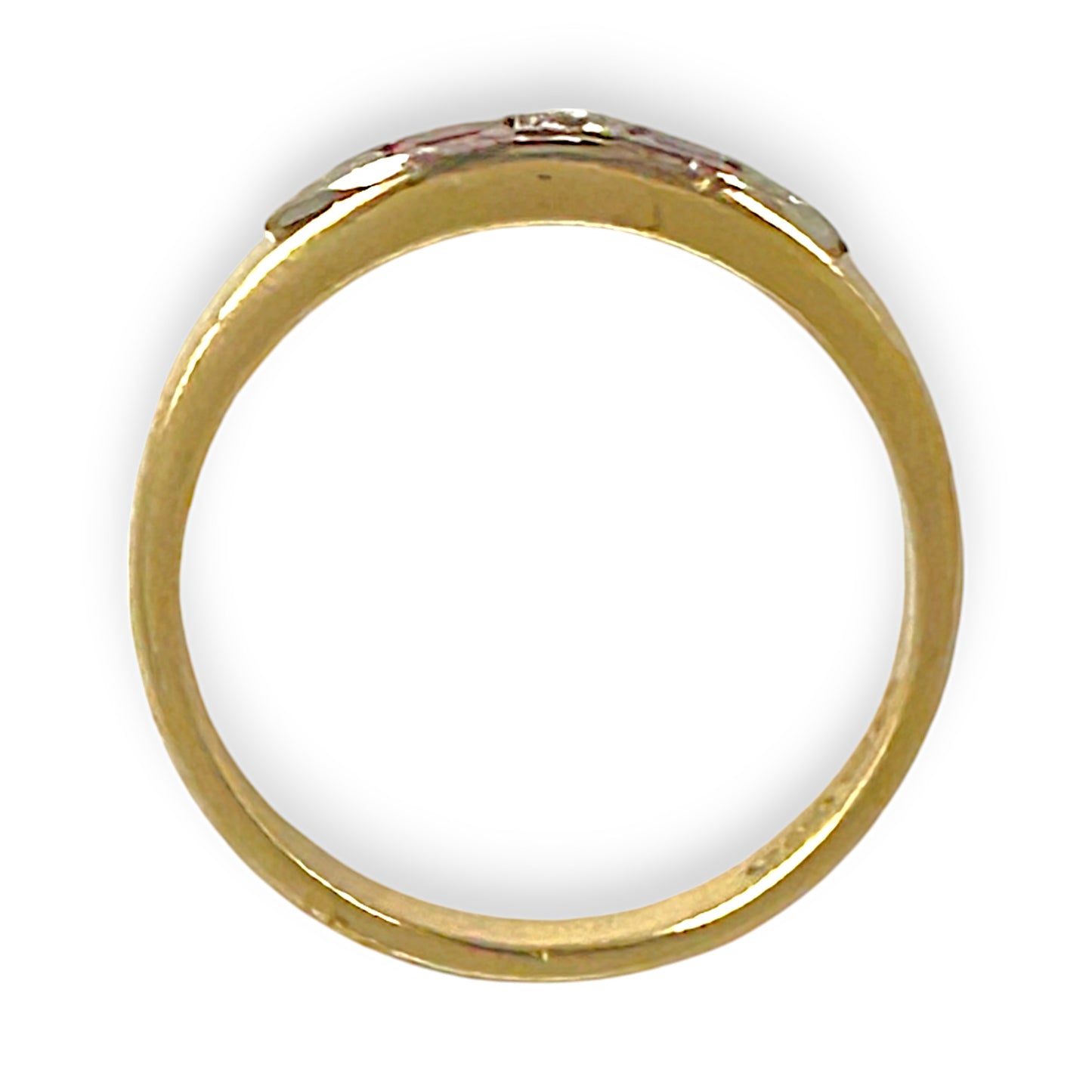 GOLD DEAL | 18ct (18K) Gold Pink Sapphire & Diamond Ring Size K1/2