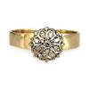 GOLD DEAL | 9ct Gold Floral Diamond Cluster Ring Size M 1/2