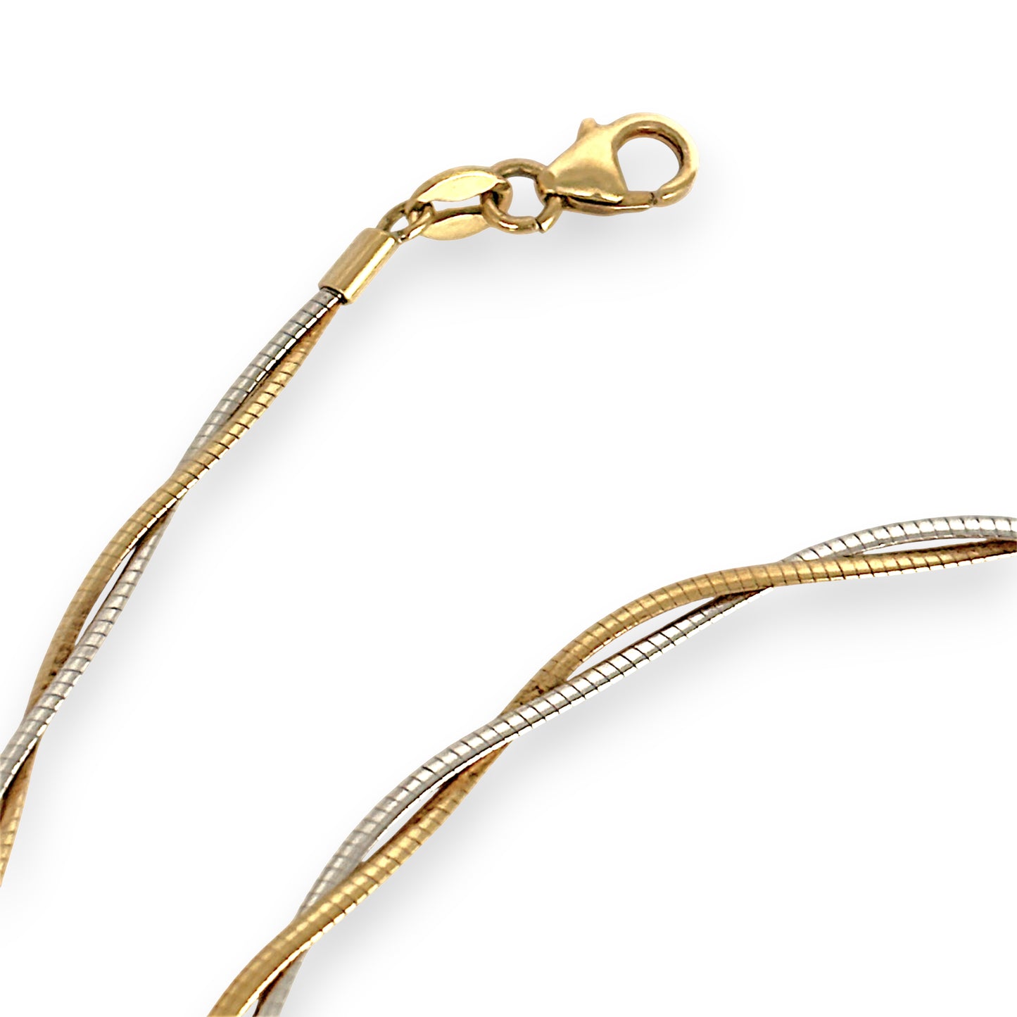 GOLD DEAL | 9ct (9k) Y/W Gold Refurbished Twist Duo Chain 43.5cm