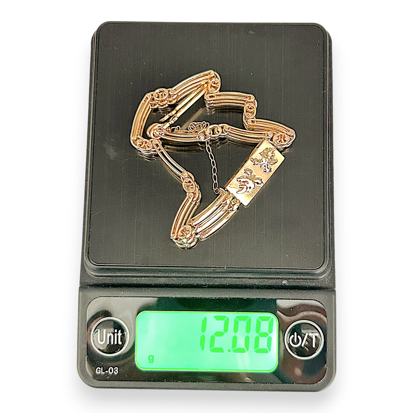 GOLD DEAL | 9kt Gold Vintage Three-Bar Gate Bracelet-Refurbished