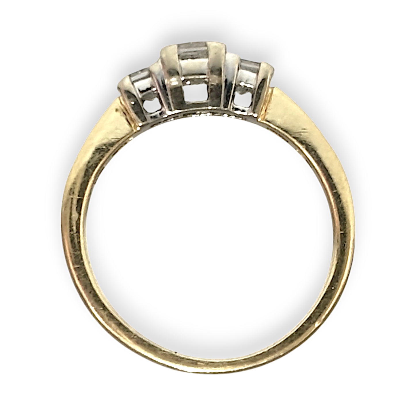 FLASH SALE | 18K Y/W Gold 0.81ct Princess Cuts Diamond Ring Valuation $5,400. R # 177