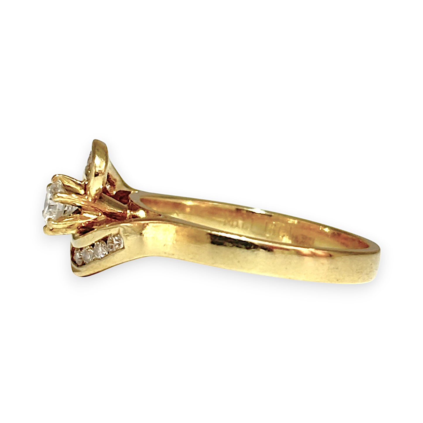 GOLD DEAL | 18ct (18K) Gold Stunning V Setting Diamond Set Ring Valuation $3,450