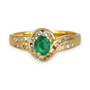 GOLD DEAL | 18ct (18K) Gold Emerald 0.28ct & Diamond 0.33ct Cluster Ring Valuation $3,100