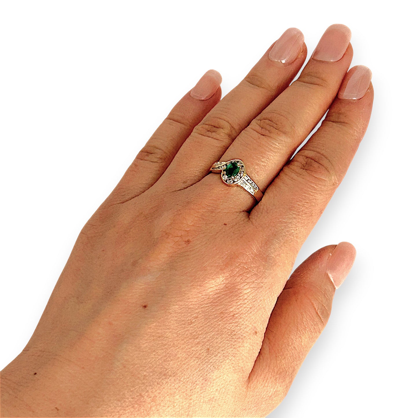 GOLD DEAL | FLASH SALE 18ct (18K) Gold Emerald 0.28ct & Diamond 0.33ct Cluster Ring Valuation $3,100