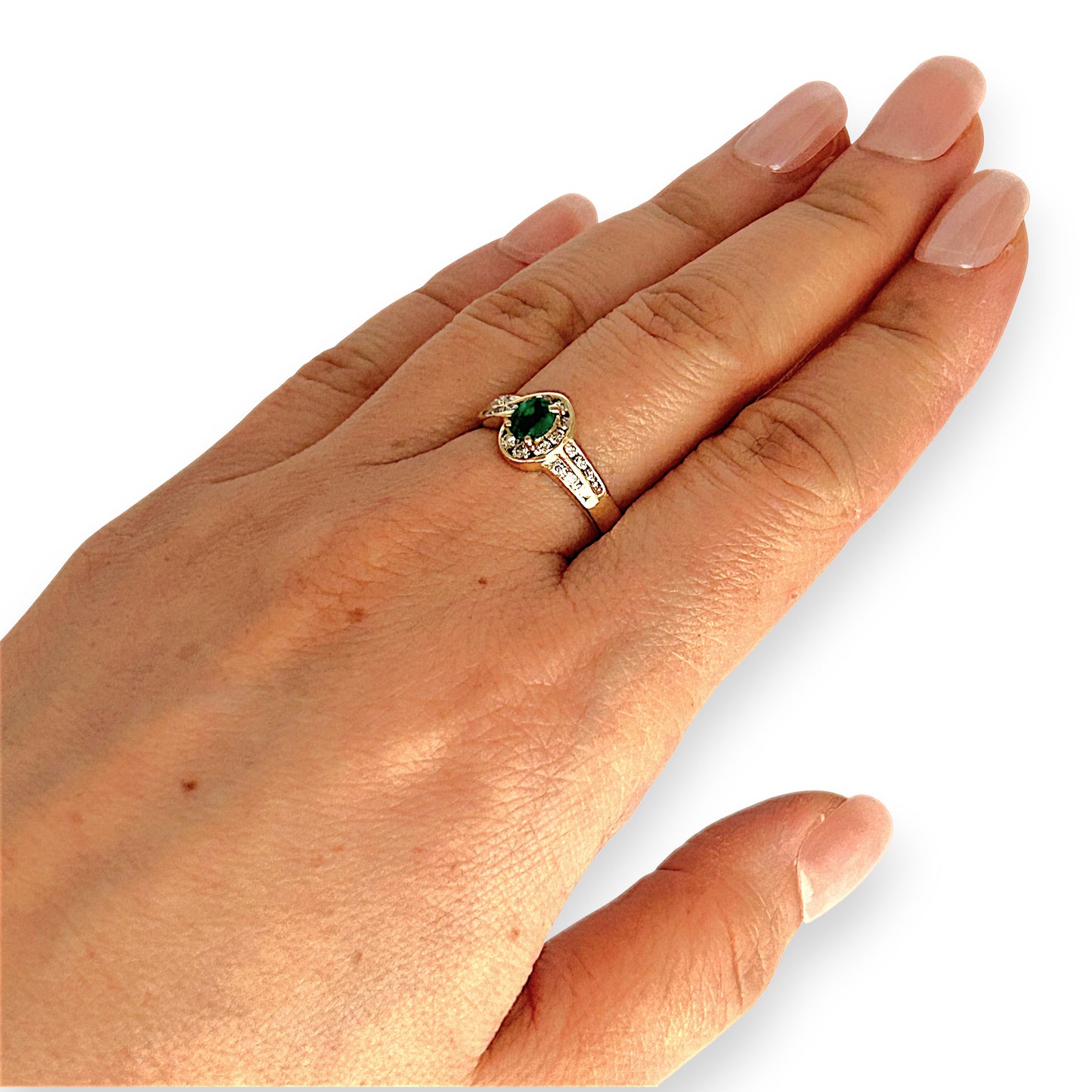 GOLD DEAL | FLASH SALE 18ct (18K) Gold Emerald 0.28ct & Diamond 0.33ct Cluster Ring Valuation $3,100
