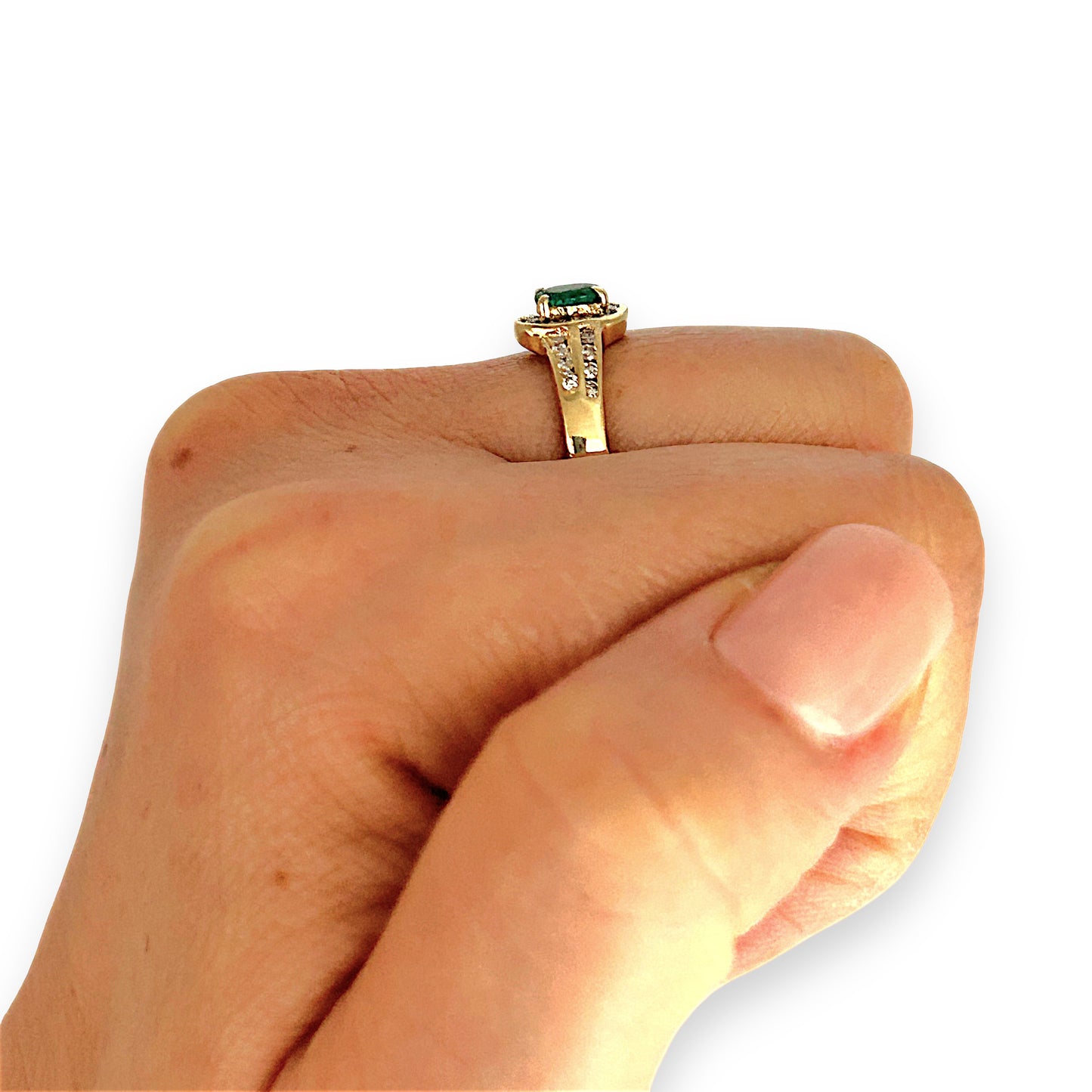 GOLD DEAL | FLASH SALE 18ct (18K) Gold Emerald 0.28ct & Diamond 0.33ct Cluster Ring Valuation $3,100