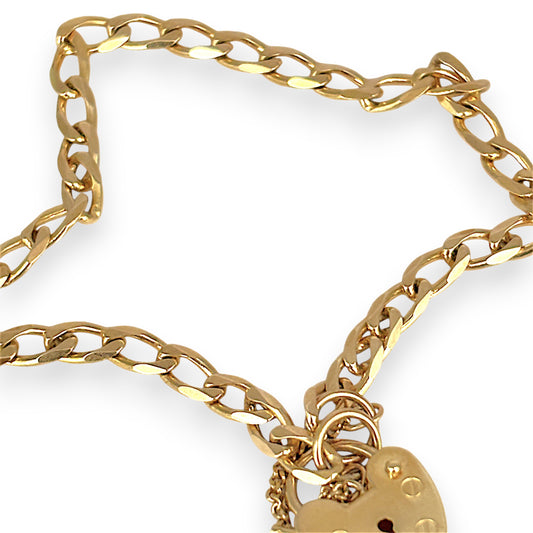 NZGD | 9ct Gold Refurbished Timeless Padlock Curb Bracelet