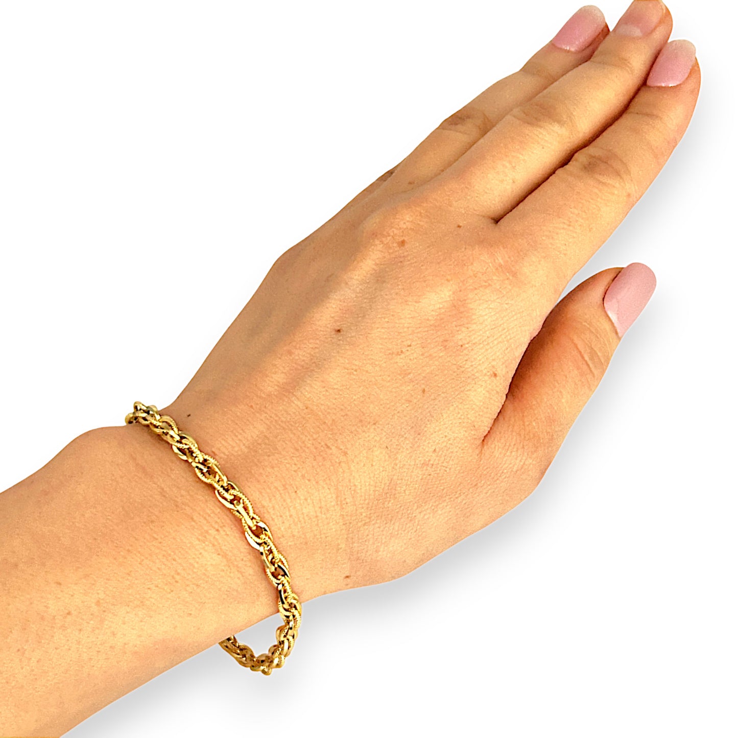 GOLD DEAL | 18K Gold Overlapping Oval Link Bracelet Length 19cm