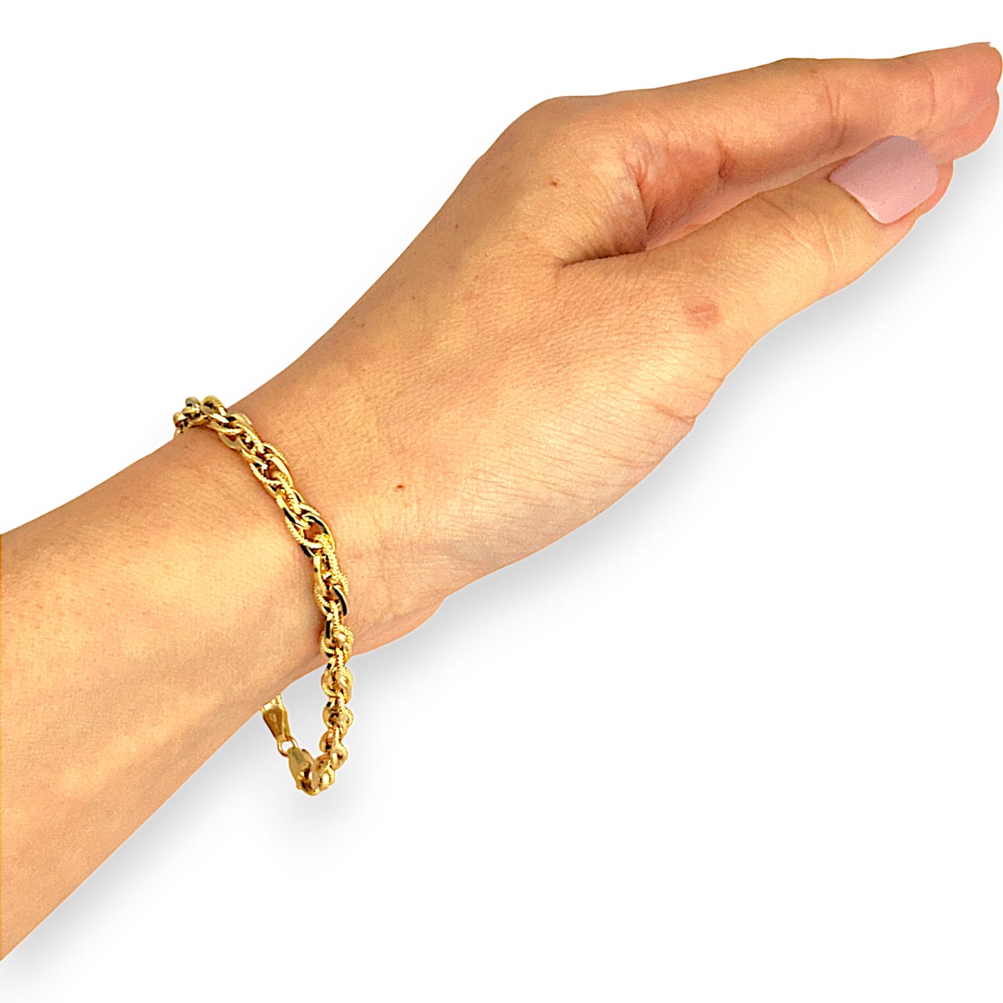 GOLD DEAL | 18K Gold Overlapping Oval Link Bracelet Length 19cm