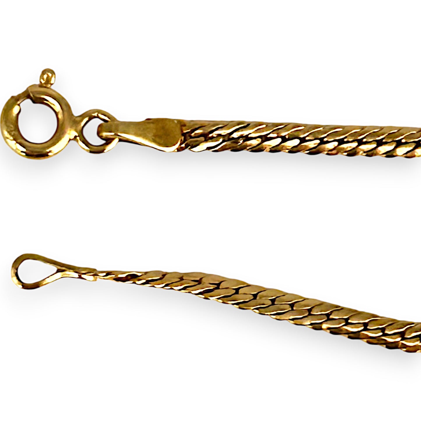 GOLD DEAL | 18K Gold Snake Herringbone Lightweight Bracelet Length 19cm