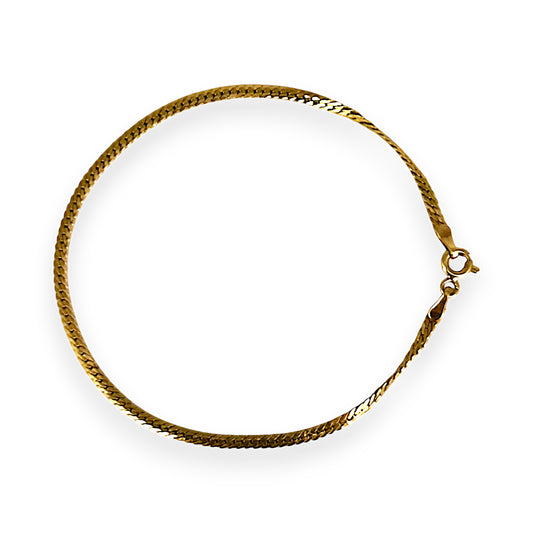 GOLD DEAL | 18K Gold Snake Herringbone Lightweight Bracelet Length 19cm
