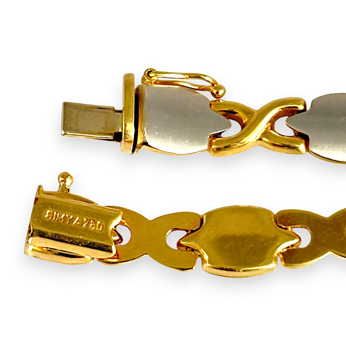GOLD DEAL | FLASH SALE 18ct (18K) Gold Crossover Link Bracelet Length 19.75cm Valuation $6,050