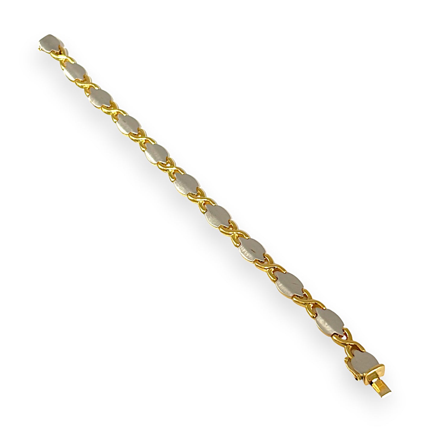 GOLD DEAL | FLASH SALE 18ct (18K) Gold Crossover Link Bracelet Length 19.75cm Valuation $6,050