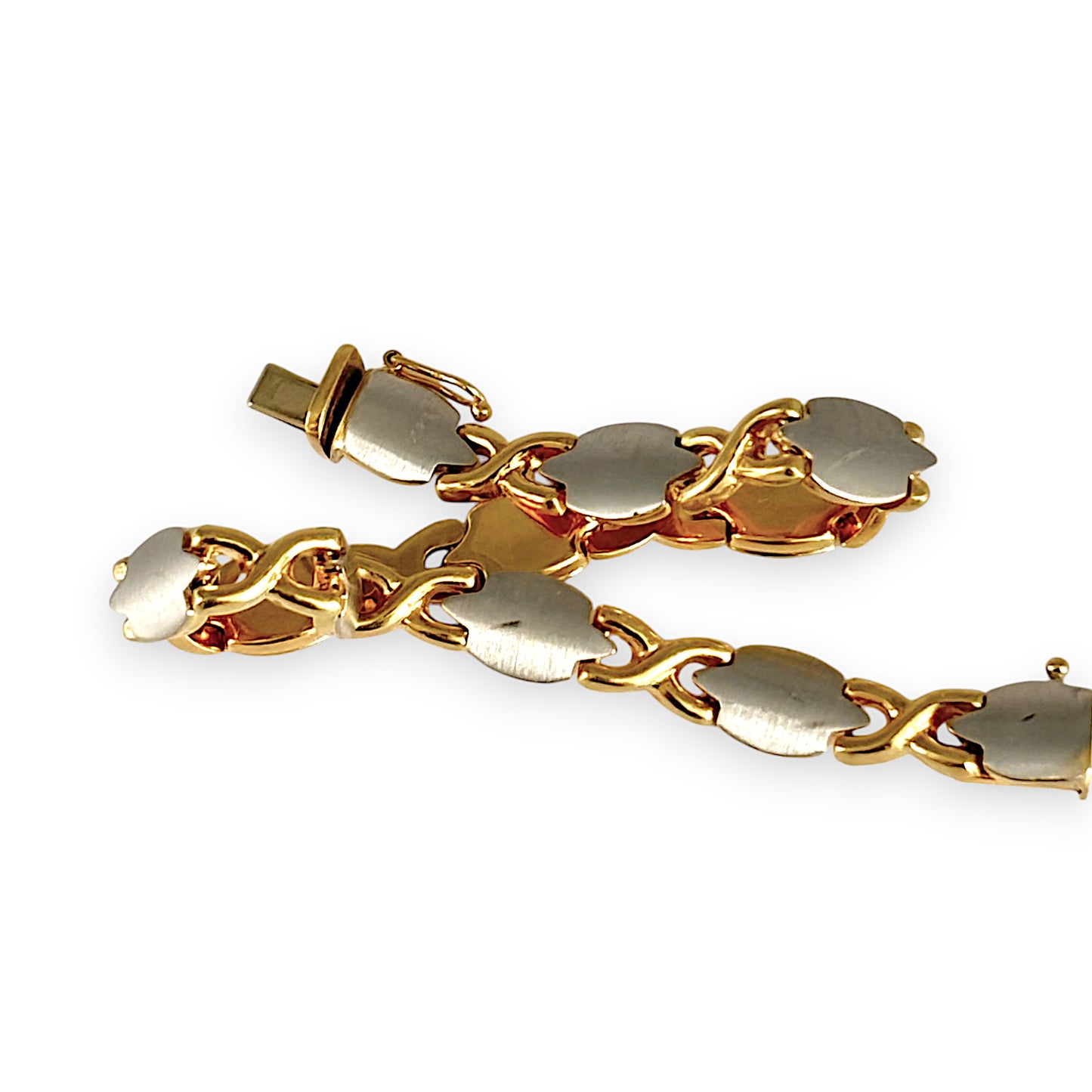 GOLD DEAL | FLASH SALE 18ct (18K) Gold Crossover Link Bracelet Length 19.75cm Valuation $6,050