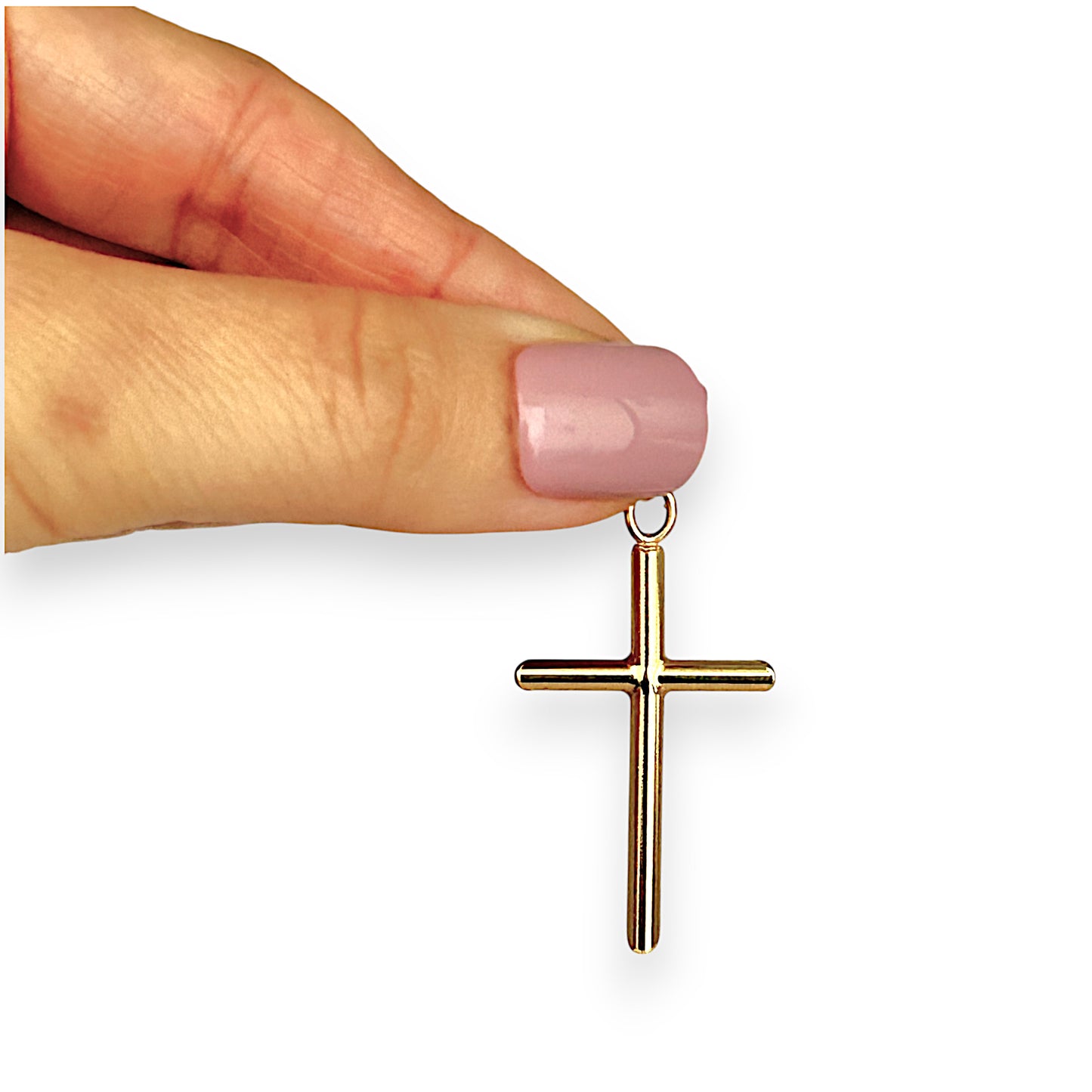 GOLD DEAL | 18ct (18K) Gold Refined Cut-Edge Round Cross Pendant
